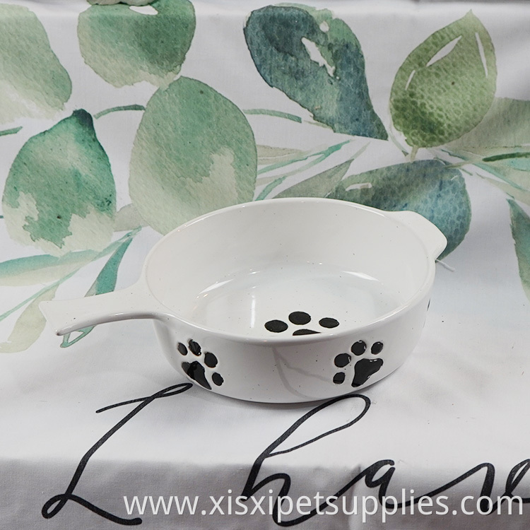 Customizable Lovely Fashion Appearance Pet Ceramic Dog Bowl with Handle